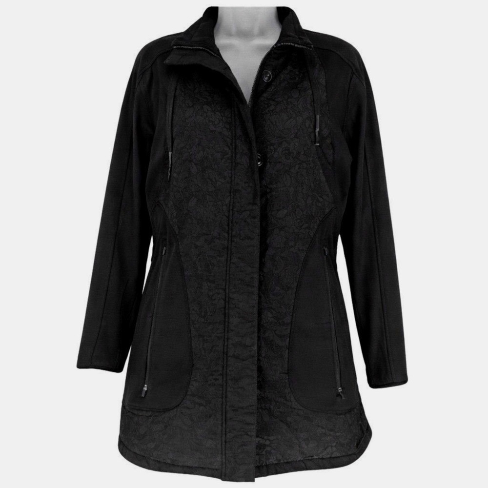 MPG Sport Small Black Longline Utility Jacket Athleisure Travel